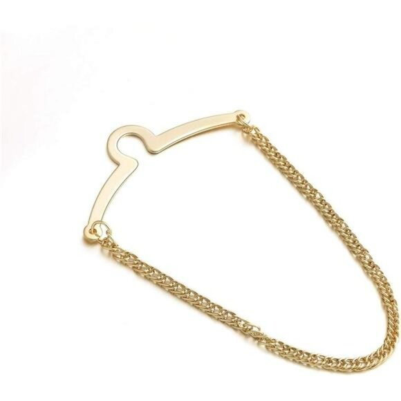 Mens tie chain set gold silver collar bar cravat pin formal wedding accessory - Picture 4 of 8